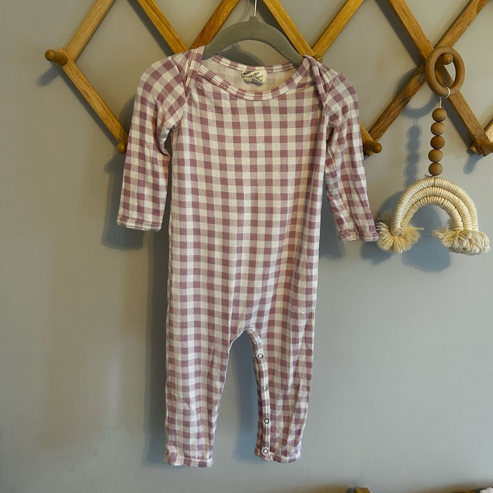 Cozy Purple Checkered Kids Footie